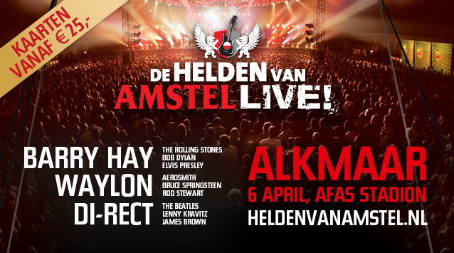 Helden van Amstel announcement for Alkmaar show April 06, 2013, with Barry Hay